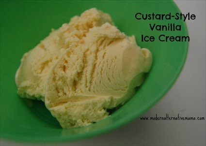Homemade Custard Style Vanilla Ice Cream Recipe