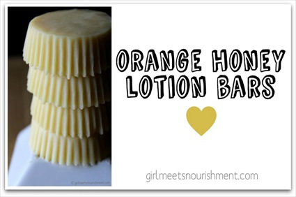 Homemade Orange Honey Lotion Bars