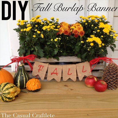 Homemade DIY Fall Burlap Banner