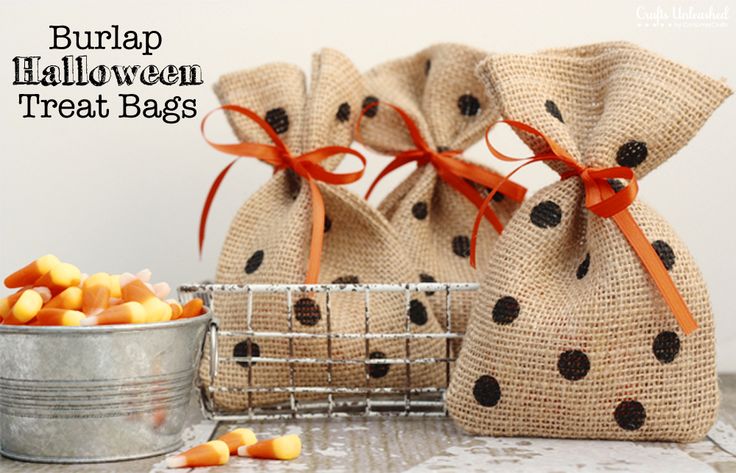 How to Make Burlap and Polka Dot Halloween Treat Bags
