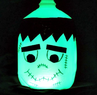 How to Make a Halloween Glow in the Dark Frankenstein Milk Jug