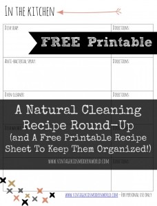 A Natural Cleaning Recipe Round-Up and a Free Printable to Keep Them Organized