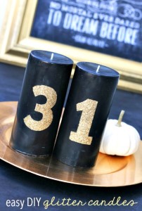 DIY Glittered Candles