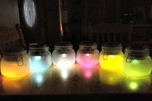DIY Multi-Colored Solar Lights in Jars