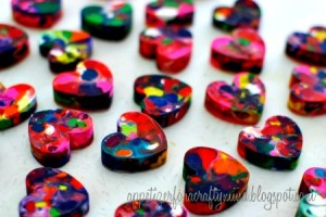 How to Make Marbled Heart Crayons
